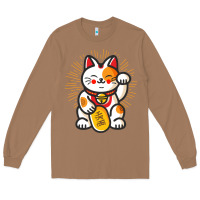 Toasted Coconut maneki neko lucky cat money feline japanese good luck charm kitten gif Long Sleeve Tee - linhVisuals