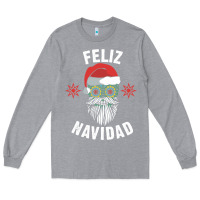 Heather Grey mexican christmas sugar skull feliz navidad spanish speaking xmas gift Long Sleeve Tee - linhVisuals