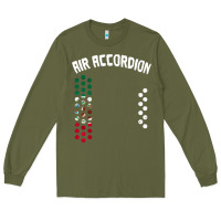 Army Green mexican flag air accordion music instrument lover gift Long Sleeve Tee - linhVisuals