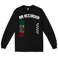 Black mexican flag air accordion music instrument lover gift Long Sleeve Tee - linhVisuals
