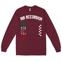 Burgundy mexican flag air accordion music instrument lover gift Long Sleeve Tee - linhVisuals