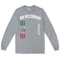 Heather Grey mexican flag air accordion music instrument lover gift Long Sleeve Tee - linhVisuals
