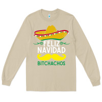 Mushroom mexicans say feliz navidad bitchahos funny merry christmas sombrero Long Sleeve Tee - linhVisuals