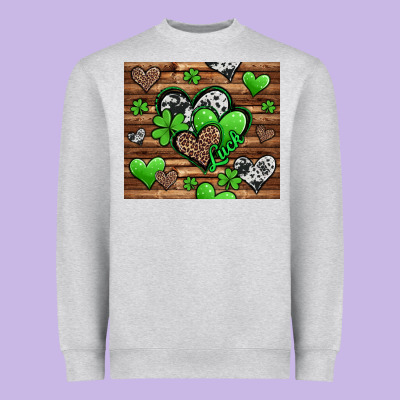 St Patricks Day Hearts Heavyweight Sweatshirt Designed By Jasminsmagicworld