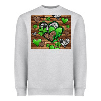 Heather Grey st patricks day hearts Heavyweight Sweatshirt - Jasminsmagicworld