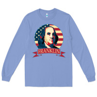 Colony Blue benjamin franklin Long Sleeve Tee - linhVisuals