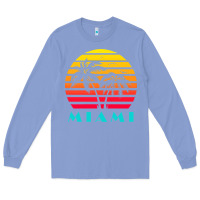 Colony Blue miami 80s sunset Long Sleeve Tee - linhVisuals