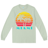 Matcha miami 80s sunset Long Sleeve Tee - linhVisuals