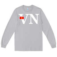 Moon Dust Vietnam Flag and Country Initials Long Sleeve Tee - linhVisuals