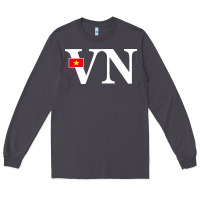Smoke Vietnam Flag and Country Initials Long Sleeve Tee - linhVisuals