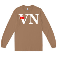 Toasted Coconut Vietnam Flag and Country Initials Long Sleeve Tee - linhVisuals