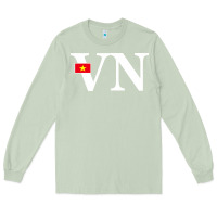 Matcha Vietnam Flag and Country Initials Long Sleeve Tee - linhVisuals