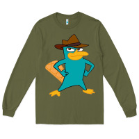 Army Green phineas and ferb, agent p, perry the platypus Long Sleeve Tee - linhVisuals