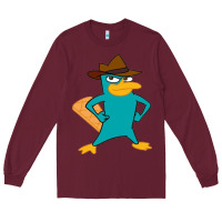 Burgundy phineas and ferb, agent p, perry the platypus Long Sleeve Tee - linhVisuals
