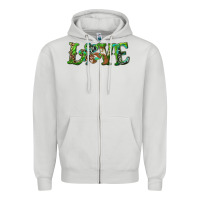 Dove Grey love with shamrock Zipper Hoodie - RanaPortraitStore