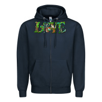 Navy love with shamrock Zipper Hoodie - RanaPortraitStore