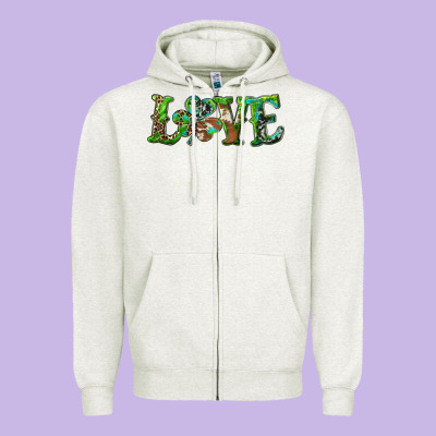 Love With Shamrock Zipper Hoodie Designed By Ranaportraitstore