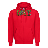 Red love with shamrock Zipper Hoodie - RanaPortraitStore