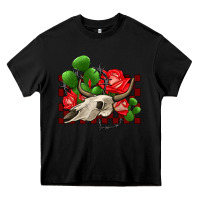 Black bullskull rose and cactus olivia Heavy Core Tee - OliviaCreatesArt