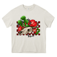 Cream bullskull rose and cactus olivia Heavy Core Tee - OliviaCreatesArt