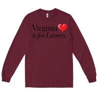 Burgundy Virginia Is For Lovers Long Sleeve Tee - linhVisuals