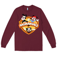 Burgundy animaniacs funny cats cartoon Long Sleeve Tee - linhVisuals