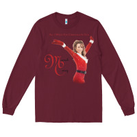Burgundy Mariah Carey Merry Christmas vintage retro Long Sleeve Tee - linhVisuals