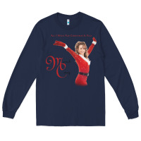 Navy Mariah Carey Merry Christmas vintage retro Long Sleeve Tee - linhVisuals