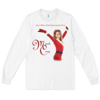 White Mariah Carey Merry Christmas vintage retro Long Sleeve Tee - linhVisuals
