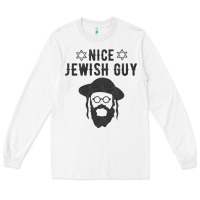 White nice jewish guy funny gifts for hanukkah Long Sleeve Tee - linhVisuals