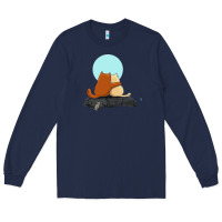 Navy two cats Long Sleeve Tee - linhVisuals