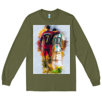 Army Green messi and ronaldo Long Sleeve Tee - linhVisuals