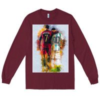 Burgundy messi and ronaldo Long Sleeve Tee - linhVisuals