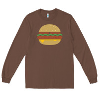 Chestnut vintage burger print Long Sleeve Tee - linhVisuals