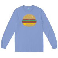 Colony Blue vintage burger print Long Sleeve Tee - linhVisuals