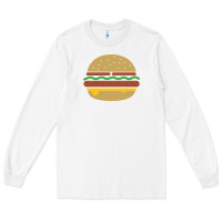 White vintage burger print Long Sleeve Tee - linhVisuals