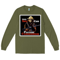 Army Green only you can prevent communism Long Sleeve Tee - linhVisuals