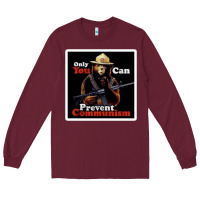 Burgundy only you can prevent communism Long Sleeve Tee - linhVisuals