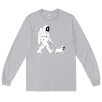 Moon Dust walking the dog astronaut Long Sleeve Tee - linhVisuals