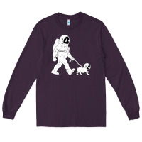 Plum walking the dog astronaut Long Sleeve Tee - linhVisuals