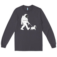Walking The Dog Astronaut Long Sleeve Tee | Teevron