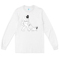 White walking the dog astronaut Long Sleeve Tee - linhVisuals