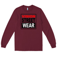 Burgundy vision street wear tshirt Long Sleeve Tee - linhVisuals