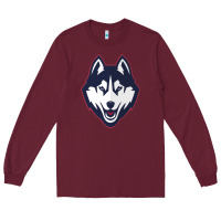Burgundy wolf head tshirt Long Sleeve Tee - linhVisuals
