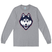 Heather Grey wolf head tshirt Long Sleeve Tee - linhVisuals