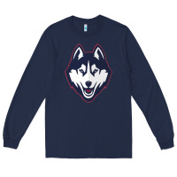 Navy wolf head tshirt Long Sleeve Tee - linhVisuals