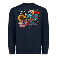 Navy teacher hearts Heavyweight Sweatshirt - Jasminsmagicworld