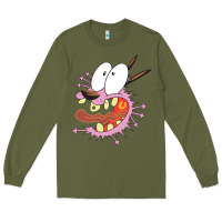 Army Green courage the cowardly dog Long Sleeve Tee - linhVisuals