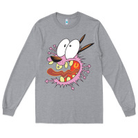 Heather Grey courage the cowardly dog Long Sleeve Tee - linhVisuals