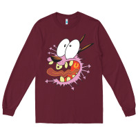 Burgundy courage the cowardly dog Long Sleeve Tee - linhVisuals